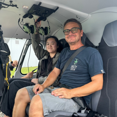 Jessie and Cedric prepare for a test flight.